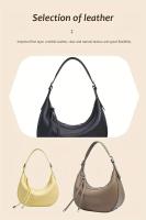 Bolso de Hombro de Cuero Genuino Chic Minimalista Bolso Negro con Cierre de Cremallera - details 0