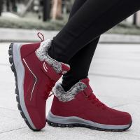 Women's Fleece Liner Ankle Boots Casual Warm Lace Up Faux Leather Shoes Fashion Women's Sneakers - details 7