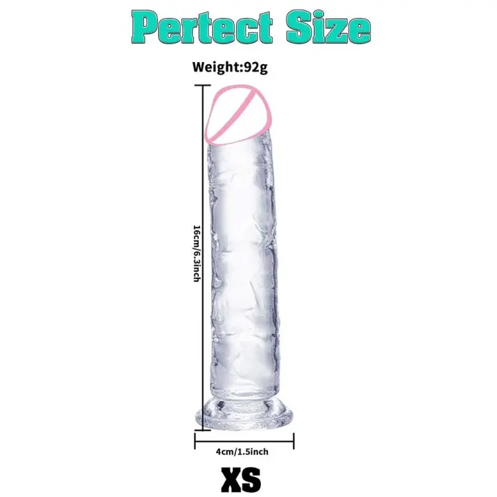 Consolador de gelatina suave Leten, diferentes tamaños, pene postizo realista transparente con ventosa, punto G, masaje vaginal, juguete sexual para mujeres - 1