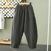 2025 nuevo grueso Harem pantalones hasta el tobillo Otoño Invierno cintura alta mujeres abajo pantalones de algodón Casual moda señora pantalones - details 5