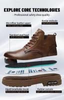 Botas de trabajo negras impermeables y antideslizantes para hombre y mujer, calzado de seguridad antiperforación, calzado deportivo con punta de acero - details 3