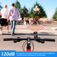 Bocina electrónica para bicicleta de montaña, sirena de 120dB, batería CR2032, alarma de trompeta IPX4, resistente al agua, sonido de advertencia fuerte - details 0