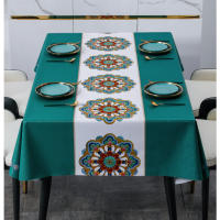 Mantel rectangular de PVC para mesa, impermeable, resistente al desgaste, estampado Floral, 4/6/8 plazas - details 0