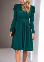 Vestido elegante para mujer de color sólido, estilo línea A, primavera otoño 2025. - details 19