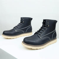 Botas de hombre versátiles de moda americana de cuero británico para exteriores con suela gruesa - details 8