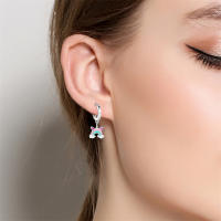 2023 100% Plata de Ley 925 2 uds pendientes de aro con dijes para mujer elegantes pendientes de arcoíris de ensueño regalos de joyería de cumpleaños perfectos - details 5