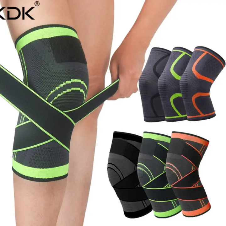 Rodilleras presurizadas de doble uso, tirantes, soporte de rodilla extraíble, Crossfit, Fitness, correr, Protector de rodilla deportivo, 1 ud. - 1