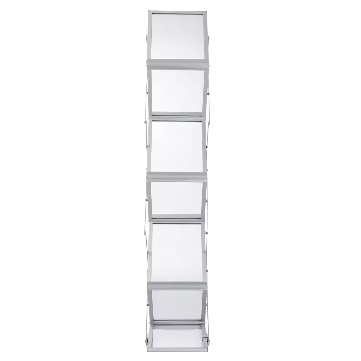 SucceBuy Estante plegable para exhibición de revistas, soporte para folletos emergentes de 6 bolsillos, soporte para literatura de catálogo de doble cara - 1