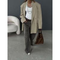 Pantalones anchos con estampado de leopardo de cintura alta, corte holgado, comodidad y calidad - details 4