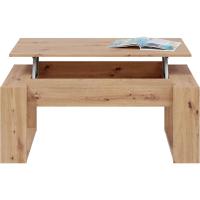 Mesa de Centro elevable Nova Color Roble Nodi y Blanco Artik salón Comedor Estilo nórdico 45-54x105x55 cm - details 4