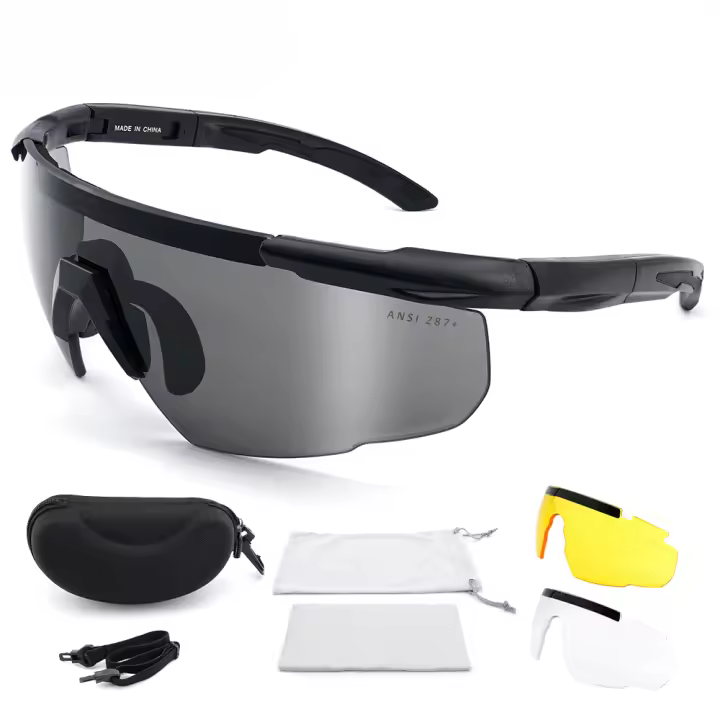 Gafas tácticas de tiro con 3 lentes, conjunto de seguridad para deportes al aire libre, anti-viento y anti-polvo, gafas militares de protección. - 1