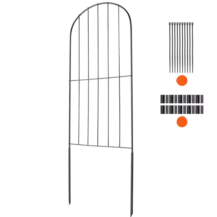 SucceBuy Valla de jardín, valla de barrera para animales de 24 pulgadas de alto x 30 pies de largo, valla decorativa subterránea con espacio entre picos de 2 pulgadas - 1