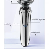 Afeitadora eléctrica para hombres afeitadora eléctrica recargable inteligente flotante cabezal de triple cuchilla - details 3
