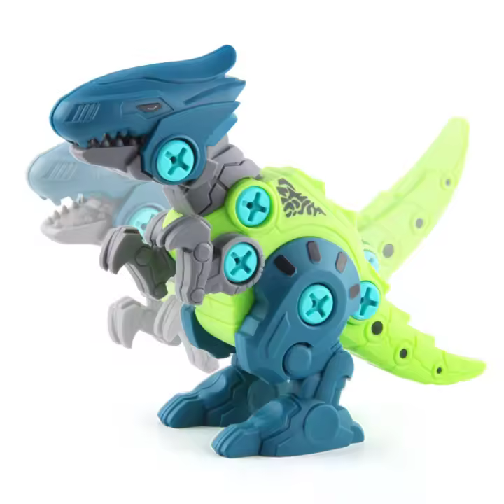 Juego de Construcción de Dinosaurios para Niños con Taladro Eléctrico - Juguete Educativo de Montaje Desmontable - Incluye Caja de Almacenamiento - Ideal para Regalo - 1