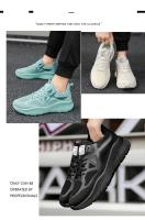 Zapatillas de correr con plataforma para hombre Zapatillas naranjas transpirables de punto informales a la moda Zapatos antideslizantes para deportes al aire libre - details 4