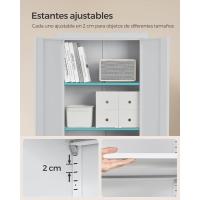 Armario de Garaje de 5 Estantes con 2 Puertas, Armario de Oficina, 40 x 80 x 180 cm, 1 Cerradura, Estantes Ajustables, Gabinete de Metal, Gris Mate OMC015G01 - details 29