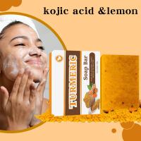 Jabón brillante de ácido kójico de cúrcuma y limón, jabón hecho a mano, loción hidratante iluminadora, jabón Facial corporal - details 13