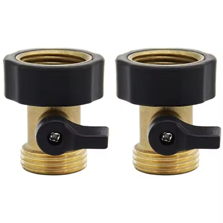 Robinet d'Arrêt Laiton Robuste pour Tuyau Jardin (Lot 2) - 1
