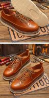 Zapatos de cuero de vaca puro de alta gama zapatos casuales de plataforma de suela blanda para hombres - details 16