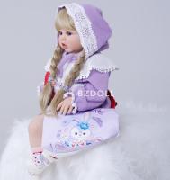 BZDOLL-Muñeca Reborn realista de 60cm, de 24 pulgadas juguete de silicona suave, princesa recién nacida, vestido de bebé, regalo de cumpleaños - details 1