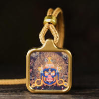 Llevando un pequeño Tangka, Bodhisattva Samantabhadra, Dragón Zhakiram, Gran Colgante del Cielo Negro, Dios Amarillo de la Riqueza, Tara Verde - details 14
