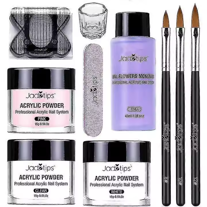 40ml de colores acrílicos para uñas con pincel, juego de regalo para principiantes, herramientas de manicura - 1