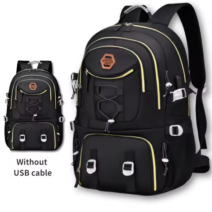 WEIXIER Mochila multifuncional elegante para hombre: nailon duradero con textura de cocodrilo, gran capacidad para computadora portátil, viajes, escuela y trabajo, diseño blanco y marrón, regalo perfecto para amigos y familiares, mochila de viaje - 1