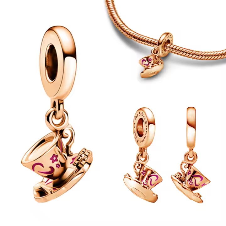 Abalorio de plata de ley 925 para fabricación de joyas, colgante de taza de té mágica, compatible con Pulsera Original de plata 925 - 1