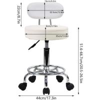 Bar telesilla Silla giratoria banqueta experimentales heces Aprendizaje Belleza Silla Alta Trasera Regulable en Altura con Ruedas (Negro) - details 13