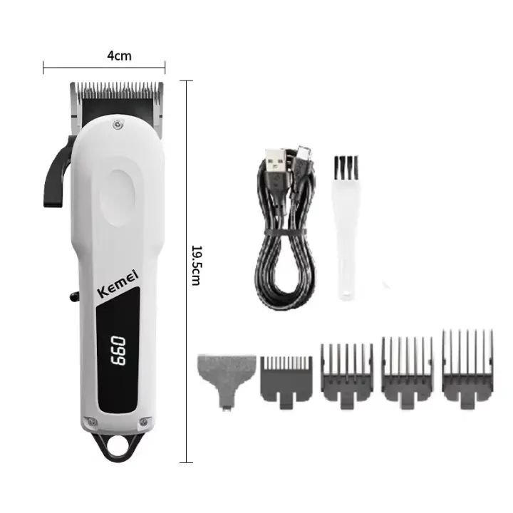 Kemei-cortadora de pelo profesional para hombre, maquinilla de cortar el pelo inalámbrica recargable, potente máquina de corte de pelo eléctrica - 1