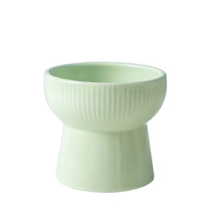 Cuenco de cerámica para gatos, cuenco creativo inclinado/boca plana para mascotas, base alta, gran capacidad, multiusos, cuenco de alimentación para comida de perro, protección del cuello - 1