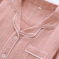 Ropa de dormir de algodón para mujer, camisón de manga larga, albornoz de talla grande, camisa para dormir con botones a rayas, vestidos de noche, ropa de descanso, bata de baño - details 7