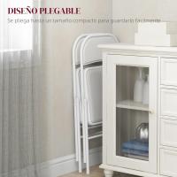 Juego de 2 Sillas Plegables Sillas Abatibles con Respaldo y Estructura de Acero para Salón Oficina Estudio 45x46x78 cm Blanco - details 5