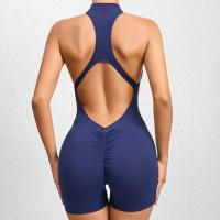 Conjuntos de Yoga de una pieza para mujer, ropa sin mangas, chaleco, mono corto de ejercicio, deporte, gimnasio, entrenamiento, Fitness, pantalones con espalda cruzada, 2025 - details 4