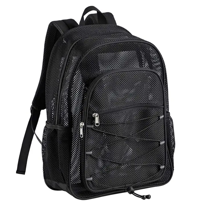 Mochila de Malla Resistente Transparente para Estudiantes, Semi-transparente para Comutería, Natación, Playa, Deportes Bolsa de Libro para Estación de Trabajo - 1
