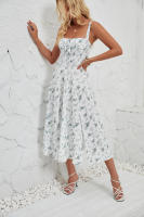 Vestido midi de satén con tirantes finos para mujer, abertura frontal, hueco - details 68