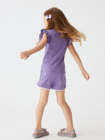 Conjunto De Verano Para Bebé Niña 2024 Shorts Y Camiseta Cómodo Transpirable Ropa De Casa Estilo Casual Sin Mangas Cuello Redondo - details 5
