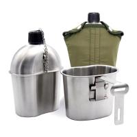 Juego de botellas de agua de acero inoxidable para acampar al aire libre, supervivencia en la naturaleza y mucho más. - details 0