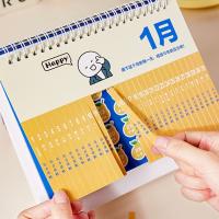 Calendario de escritorio de dibujos animados, palabras de Bessing de papel, calendario para reducir el estrés, calendario decorativo, planificador, calendario mensual - details 6