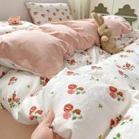 Conjunto de Cama Floral Retro Coreano Sábanas de Algodón Lavado 100%, Funda de Edredón Suave, Funda de Almohada - details 22