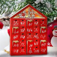 Calendario de Navidad para niños, accesorio creativo Con luz, 24 cajones de madera, regalo, 2024 - details 2