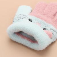 1 par de guantes tejidos para niños, manoplas cálidas de invierno con dedos completos para niños y niñas, guantes suaves con dibujos animados bonitos para niños de 3 a 10 años - details 6