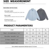 AMI High Version Camisa clásica a rayas con bordado de corazón pequeño para hombre, camisa informal multiusos para parejas - details 8