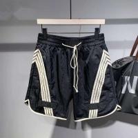 Pantalones cortos con marca de moda japonesa para hombre, color a rayas en ambos lados, corte holgado, pantalones cortos deportivos de verano - details 1