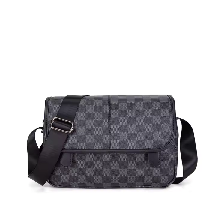Bolso casual para hombre, almacenamiento multifuncional, bolso de hombro para hombre a cuadros informal a la moda, nuevo bolso de mensajero de gran capacidad - 1