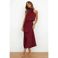 BUNO-Vestido largo sin mangas de satén de seda de gama alta para mujer, vestidos elegantes a la moda para celebridades, vestido de noche, ropa de fiesta para mujer - details 44