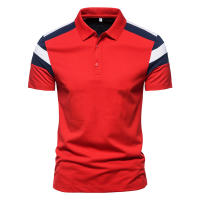 Camisetas Polo de Color Bloque para Hombres Arrival de Verano Estilo Casual Cuello Volteado Moda con Parche de Manga Corta Negocios Sociales Material Exterior Algodón - details 1
