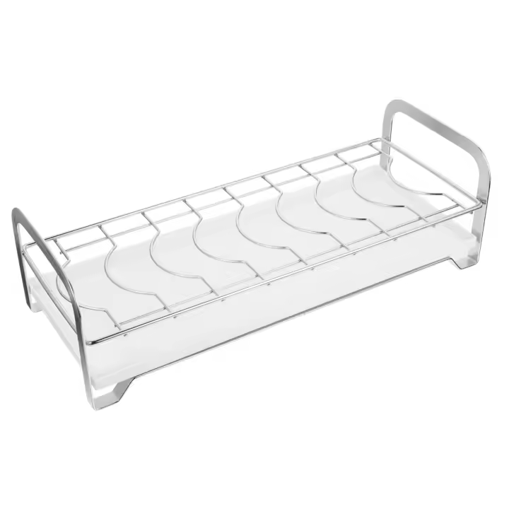 Secado de Platos de Acero Inoxidable Organizador de Cocina Multifuncional con Bandeja de Drenaje - 1