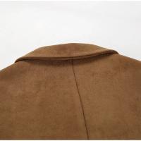 Abrigo de ante liso para mujer, chaqueta holgada con cuello vuelto y bolsillo de una sola botonadura, otoño e invierno, 2024 - details 7
