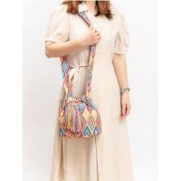 Bolso bandolera de lona para mujer, estilo étnico, bohemio con borlas - details 12